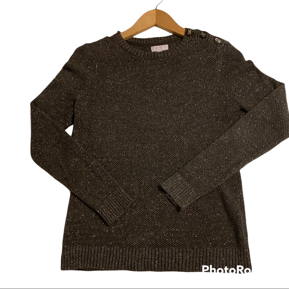 Charter Club Sparkle Grey Sweater Size PM